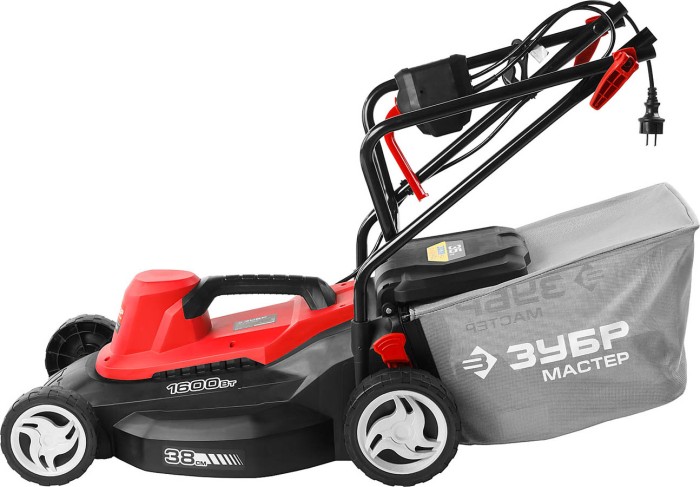ЗУБР 1600 Вт, 380 мм, газонокосилка электрическая ЗГКЭ-38-1600 Мастер