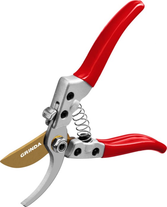 GRINDA 205 мм, с алюминиевыми рукоятками, плоскостной секатор 423113