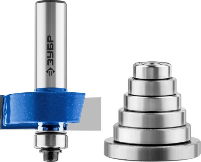 ЗУБР 38.1 x 13 мм, хвостовик 12 мм, фреза четвертная фальцевая с подшипниками 28759-38.1-H6 Профессионал