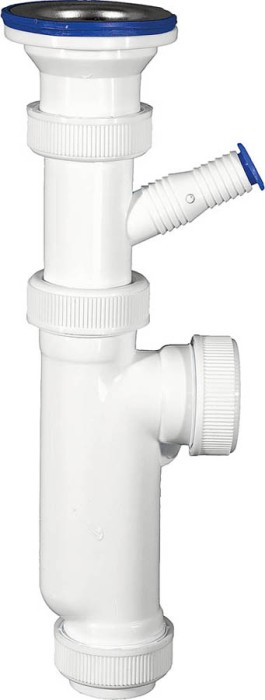 ЗУБР для моек и раковин, выпуск - нержавеющая чашка, отвод для стиральной машины, сифон колбовый 51857