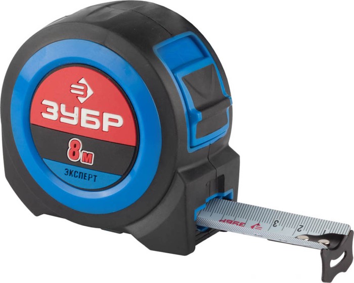 ЗУБР 8 м х 27 мм, нейлон покрытие, двухкомп корпус, рулетка ЭКСПЕРТ 34059-08-27 Профессионал