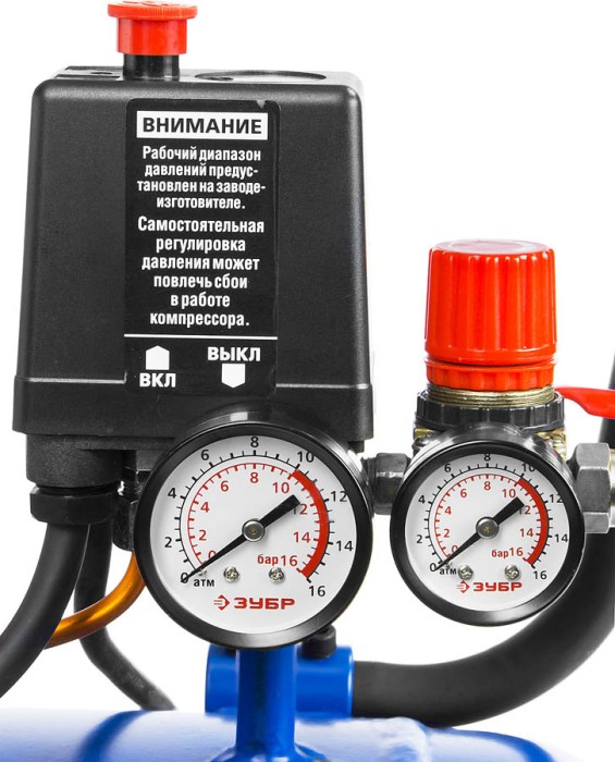 ЗУБР 2200 Вт, 440 л/мин, 100 л, ременной, масляный, компрессор электрический ЗКПМ-440-100-Р-2.2