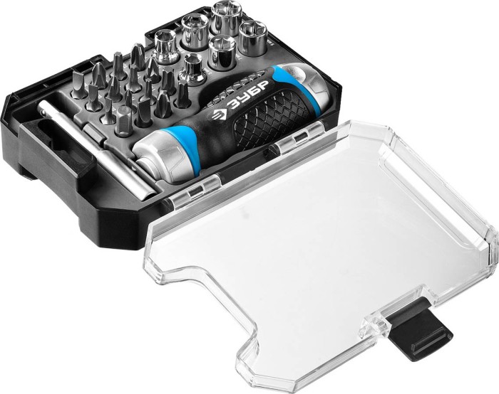 ЗУБР 24 шт., отвертка реверсивная с насадками 25353-H24 Профессионал