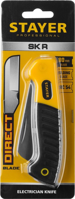 STAYER складной, прямое лезвие, нож монтерский SK-R 45408 Professional