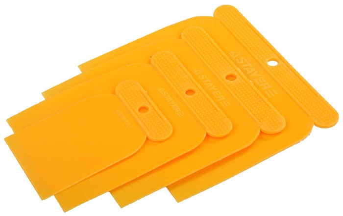 STAYER 50, 80, 100, 120 мм, 4 шт, шпатели &quot;японские&quot; пластмассовые 1010-H4