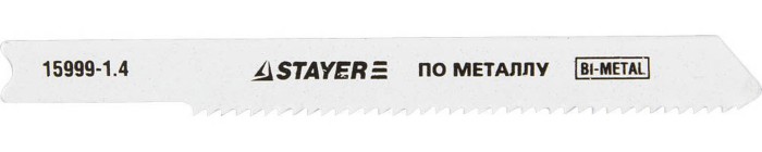 STAYER по металлу (листовой, цветной), US-хвостовик, шаг 1.4 мм, 50 мм, 2 шт., полотна для эл/лобзика Bi-Metal 15999-1.4_z01 Professional