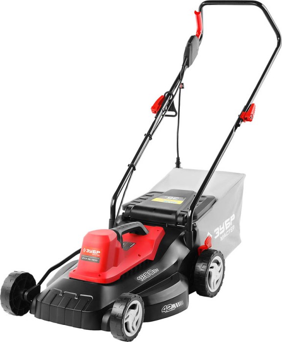 ЗУБР 1800 Вт, 420 мм, газонокосилка роторная ЗГКЭ-42-1800 Мастер