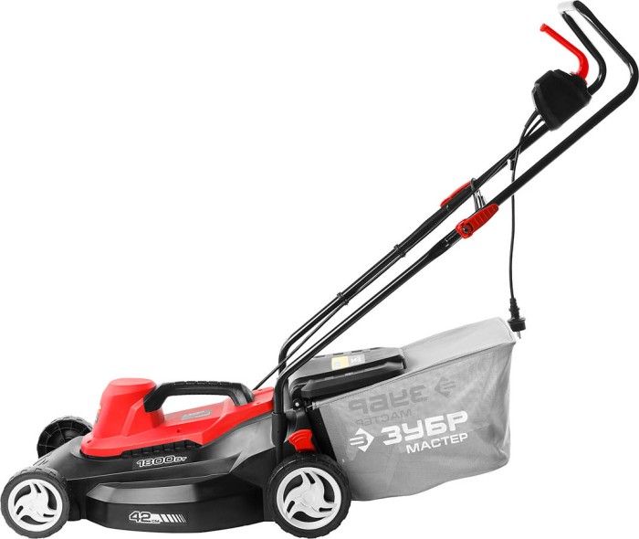 ЗУБР 1800 Вт, 420 мм, газонокосилка роторная ЗГКЭ-42-1800 Мастер