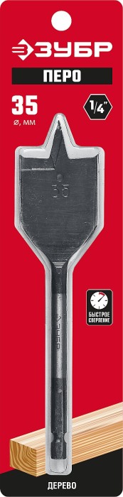 ЗУБР 35x152мм, сверло перовое по дереву, с боковыми подрезателями 29505-35_z01