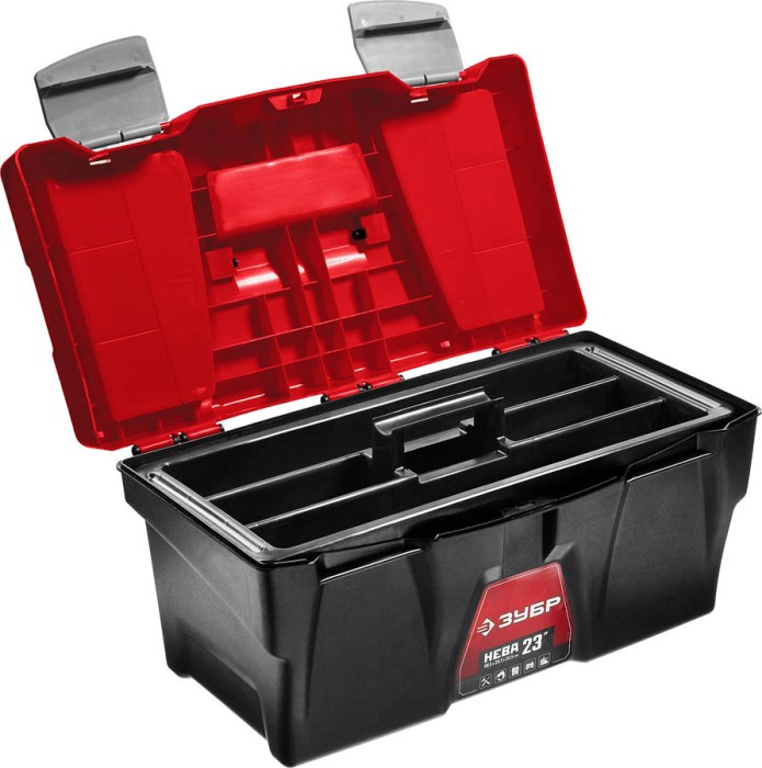 ЗУБР 585 х 295 х 295 мм (23"), пластиковый, ящик для инструмента НЕВА-23 38323-23
