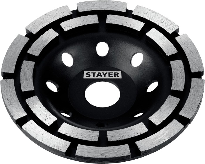 STAYER Double d 125 мм, Двухрядная алмазная чашка (33381-125_z02)