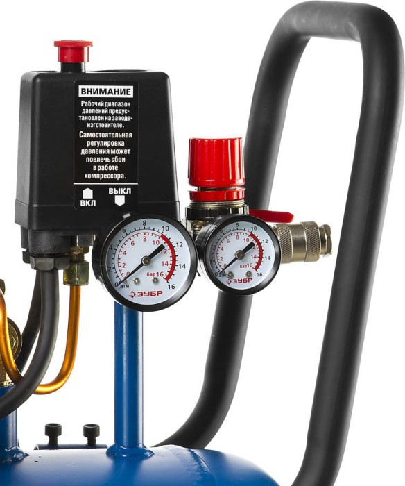 ЗУБР 2200 Вт, 360 л/мин, 50 л, ременной, масляный, компрессор электрический ЗКПМ-360-50-Р-2.2