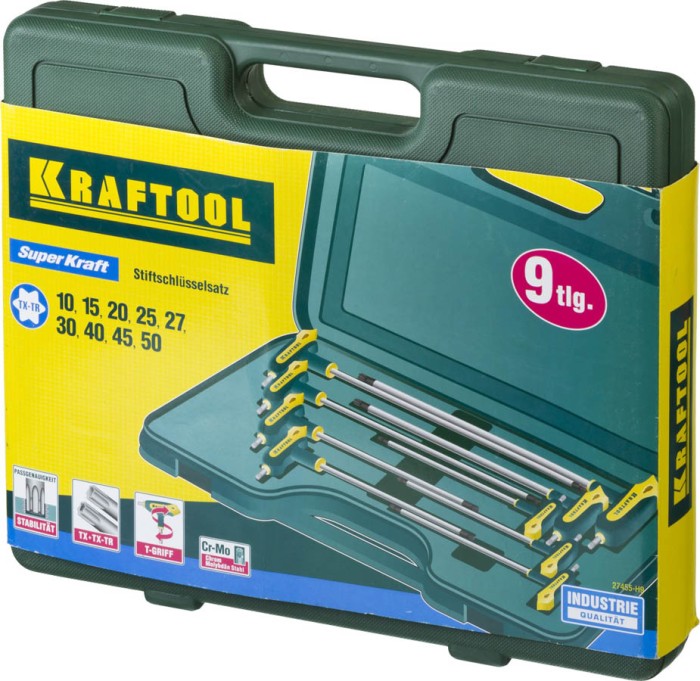 KRAFTOOL 9 шт., ключи имбусовые INDUSTRIE 27455-H9