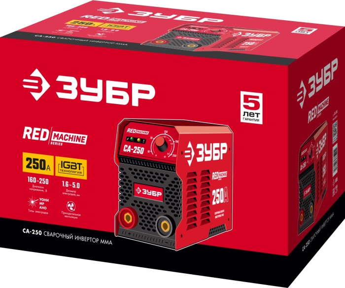 ЗУБР 250 А, MMA, сварочный аппарат, инверторный СА-250 Мастер