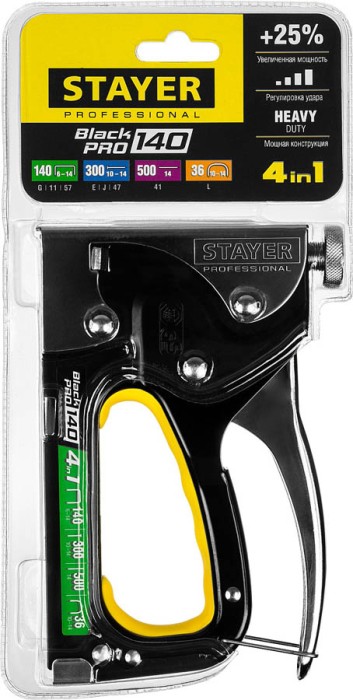 STAYER скобы 140, 36, 300, 500, степлер 4 в 1 BlackPro 140 31510_z01