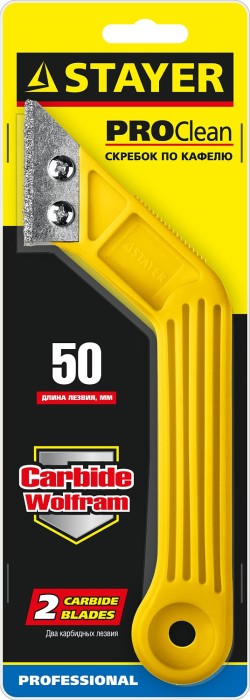 STAYER 200 мм, 2 лезвия, карбидное напыление, скребок по кафелю 33415