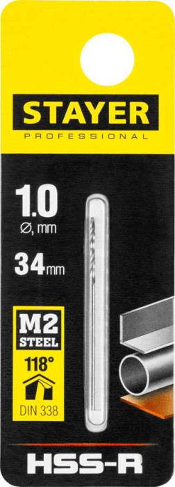 STAYER Ø 1 х 34 мм, сверло спиральное по металлу 29602-1 Professional