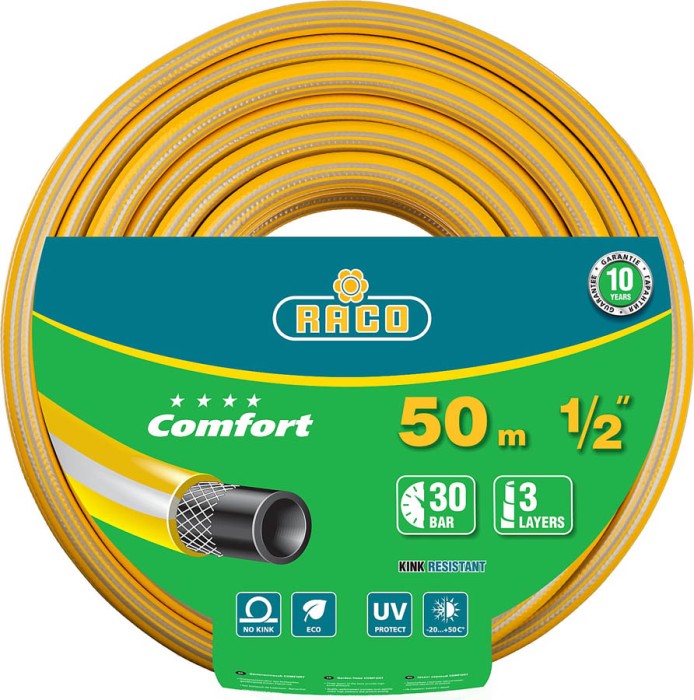 Raco Ø 1/2&quot; x 50 м, 30 атм., 3-x слойный, армированный, шланг поливочный COMFORT 40303-1/2-50_z01