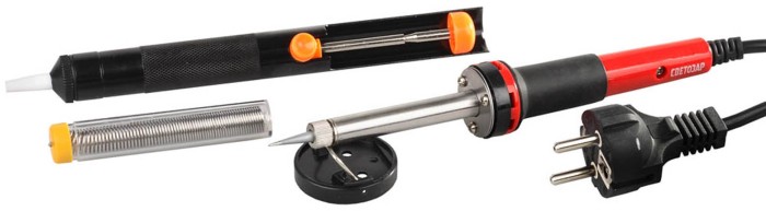 СВЕТОЗАР 30 Вт, 4 предмета, 220 В, набор для паяльных работ SV-55316-30-H4