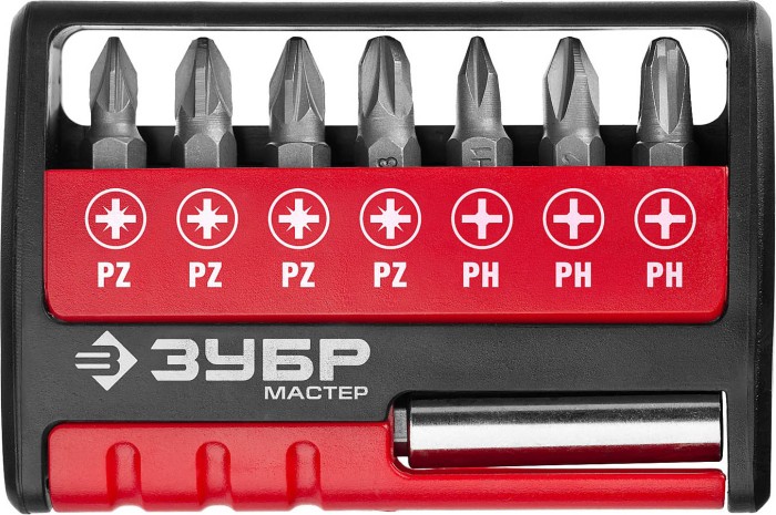 ЗУБР 8 шт., набор бит с адаптером МХ-8 26089-H8