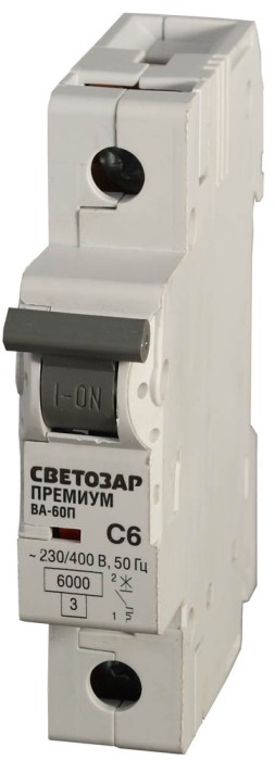 СВЕТОЗАР 10 А, 230/400 B, 6 kA, 1-полюсной, &quot;C&quot;, автоматический выключатель &quot;ПРЕМИУМ&quot; SV-49021-10-C