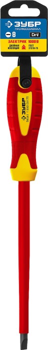ЗУБР SL8х175 мм, отвертка диэлектрическая 25261-8.0-175_z01
