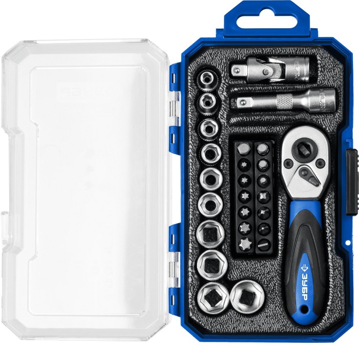 ЗУБР 27 шт., набор торцовых головок 27642-H27