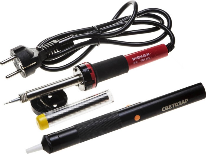 СВЕТОЗАР 40 Вт, 4 предмета, 220 В, набор для паяльных работ SV-55316-40-H4