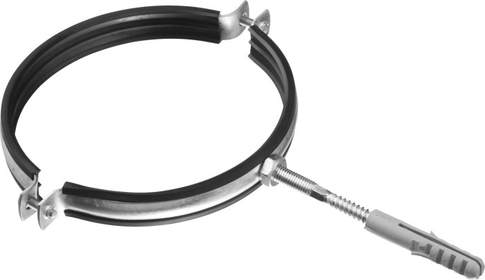 ЗУБР 1 шт., 6", оцинкованный, в комплекте с сантехнической шпилькой и дюбелем, хомут трубный с гайкой 37866-159-166 Мастер