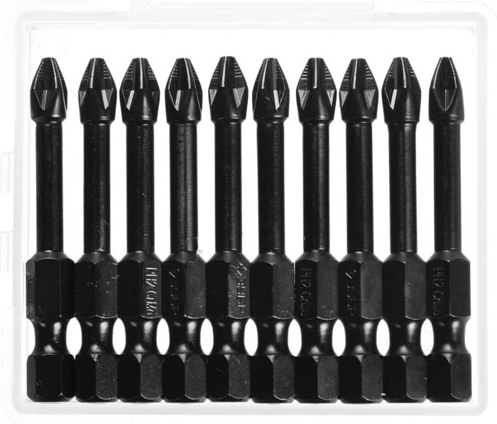 ЗУБР PH2, 50 мм, 10 шт., кованые биты &quot;ПРОФИ&quot; Phillips 26021-2-50-S10