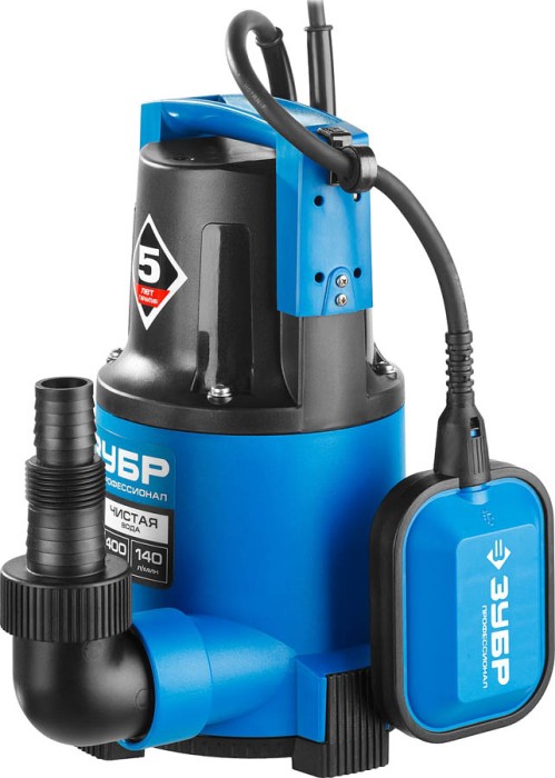 ЗУБР 400 Вт, 140 л/мин, насос погружной дренажный для чистой воды НПЧ-Т3-400 Профессионал