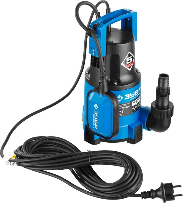 ЗУБР 400 Вт, 140 л/мин, насос погружной дренажный для чистой воды НПЧ-Т3-400 Профессионал