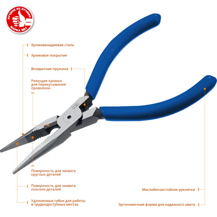 ЗУБР 140 мм, тонкогубцы Бульдог Мини 22175-3-14_z01 Профессионал