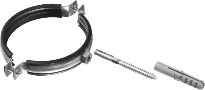 ЗУБР 1 шт., 3 1/2&quot;, оцинкованный, в комплекте с сантехнической шпилькой и дюбелем, хомут трубный с гакой 37866-98-106 Мастер