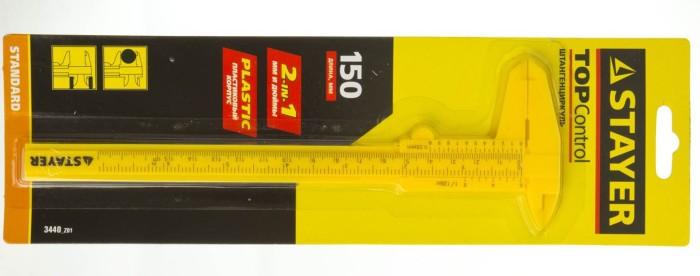 STAYER 150 мм, штангенциркуль пластмассовый 3440_z01 Профессионал