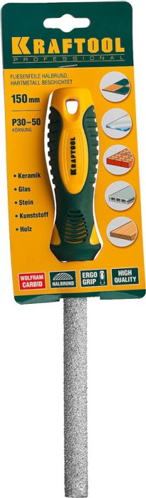 KRAFTOOL 150 мм, напильник полукруглый с карбид-вольфрамом 16082-15_z01