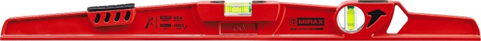 MIRAX 600 мм литой алюминиевый уровень, 2 глазка (1 зеркальный), ударная площадка, 34612-060