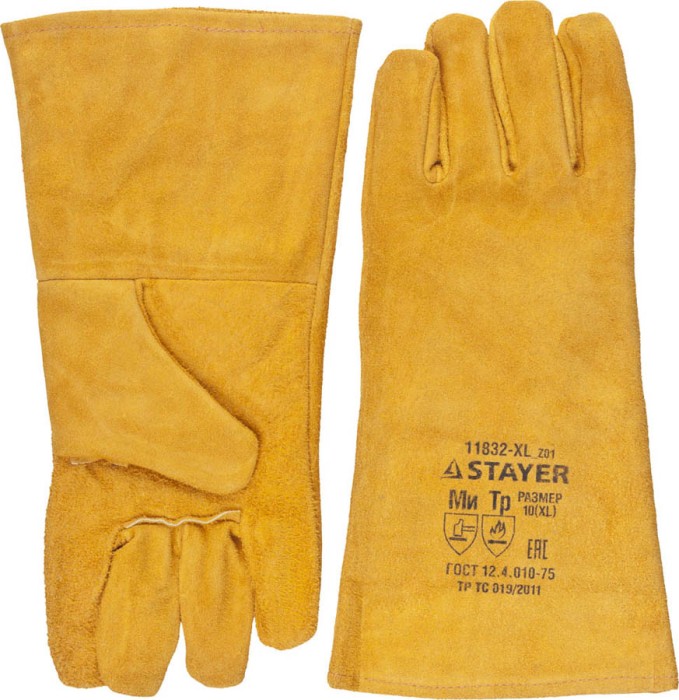 STAYER 350 мм, XL, краги пятипалые термостойкие 11332-XL_z01