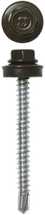 ЗУБР 50 х 4.8 мм, 1200 шт., RAL 8028 земельно-коричневый, СКД саморезы кровельные для деревянной обрешетки 4-300310-48-050-8028 Профессионал