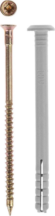ЗУБР 80 x 6 мм, 70 шт., дюбель-гвоздь полипропиленовый с грибовидным бортиком 4-301355-06-080