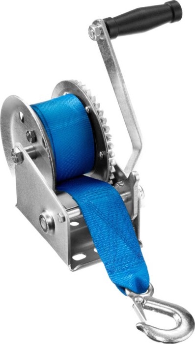 ЗУБР 0,5 т, 8 м, тяговая, ленточная, лебедка ручная барабанная 43115-0.5 Профессионал