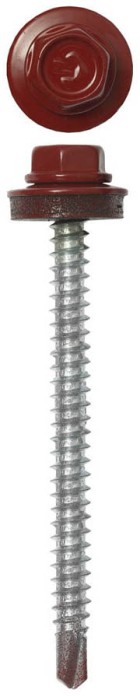 ЗУБР 50 х 4.8 мм, 1200 шт., RAL 3003 рубиново-красный, СКД саморезы кровельные для деревянной обрешетки 4-300310-48-050-3003 Профессионал