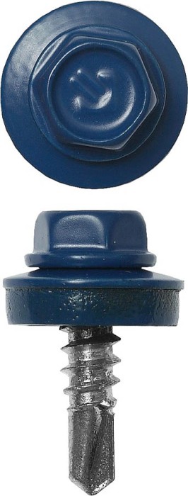 ЗУБР 26 x 5.5 мм, 420 шт., RAL 5005 синий насыщенный, СКМ саморезы кровельные для металлических конструкций 4-300315-55-025-5005 Профессионал