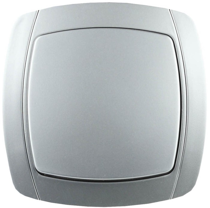 СВЕТОЗАР 10А/~250В, металлик, одноклавишный, выключатель &quot;АКЦЕНТ&quot; SV-54230-SM