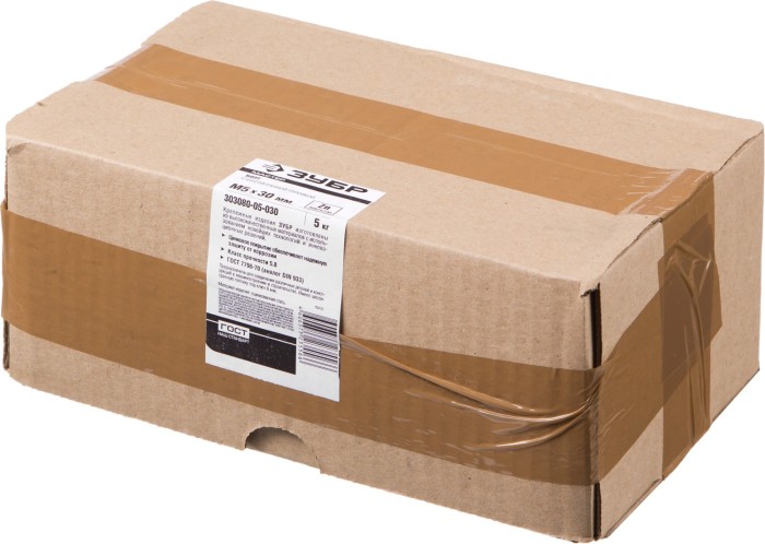 ЗУБР М5 х 30 мм, 5 кг, оцинкованный, болт ГОСТ 7798-70 303080-05-030 Мастер