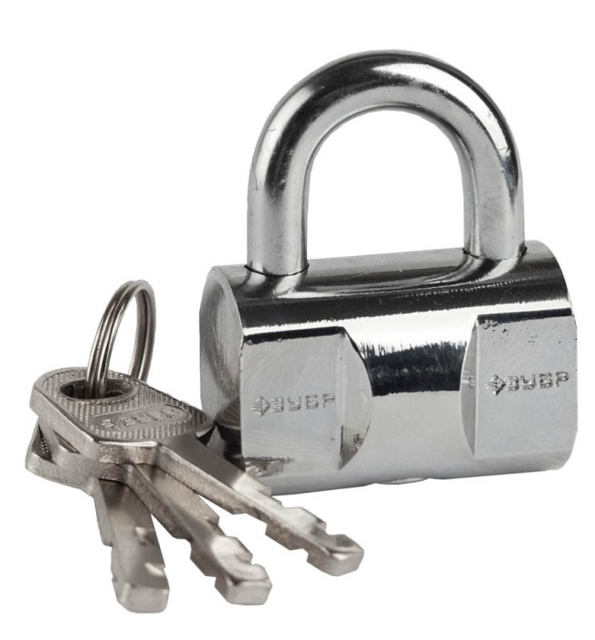 ЗУБР 40x27x27 мм, закаленная дужка, стальной корпус, замок навесной 37231-40