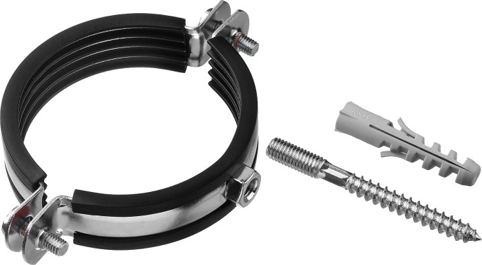 ЗУБР 1 шт., 2 1/2", оцинкованный, в комплекте с сантехнической шпилькой и дюбелем, хомут трубный с гайкой 37866-75-80_z01 Мастер