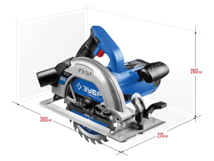 ЗУБР 1600 Вт, 190 мм, пила дисковая ПДП-65 Профессионал