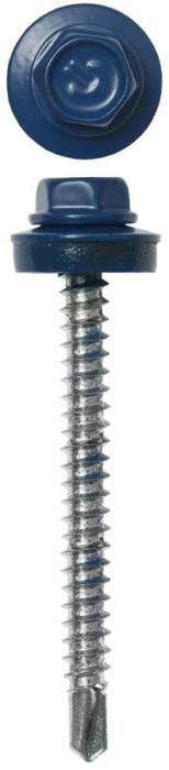 ЗУБР 50 х 4.8 мм, 1200 шт., RAL 5005 синий насыщенный, СКД саморезы кровельные для деревянной обрешетки 4-300310-48-050-5005 Профессионал