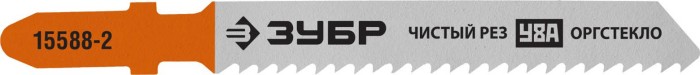 ЗУБР по дереву, фанере, оргстекло, EU-хвостовик, шаг 2 мм, 50 мм, 2 шт., полотна для эл/лобзика 15588-2_z02 Профессионал